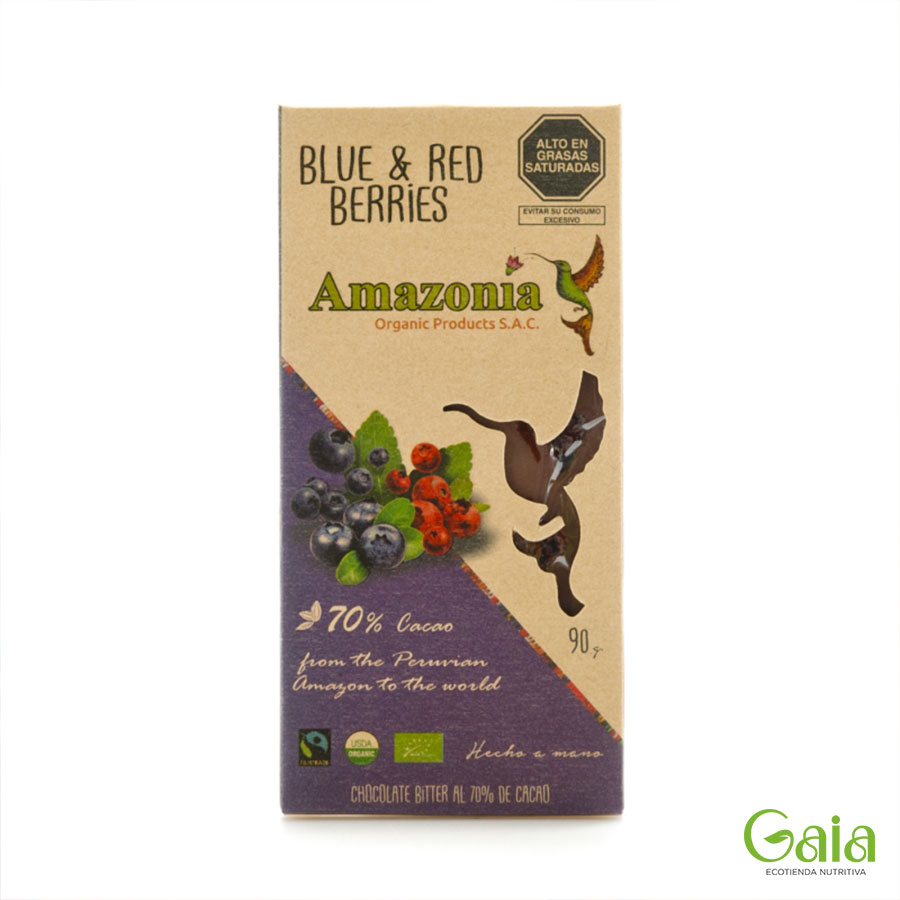 Chocolates bitter al 70% con arándanos 90g Amazonía
